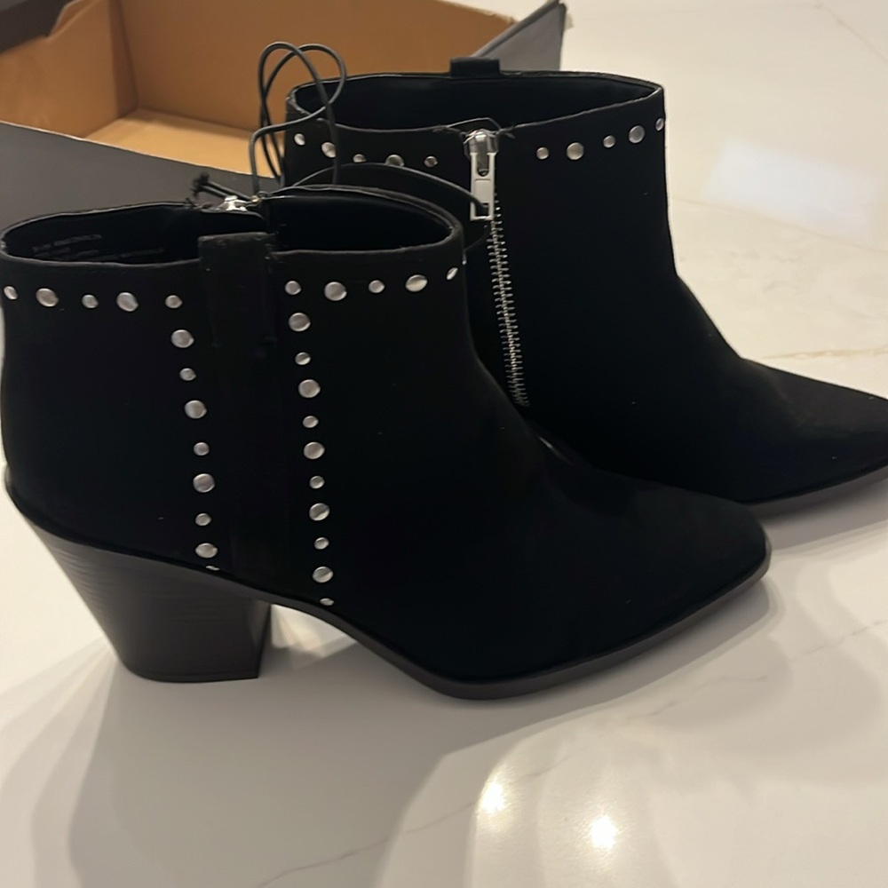a.n.a Black Ankle Booties with Stud Detailing